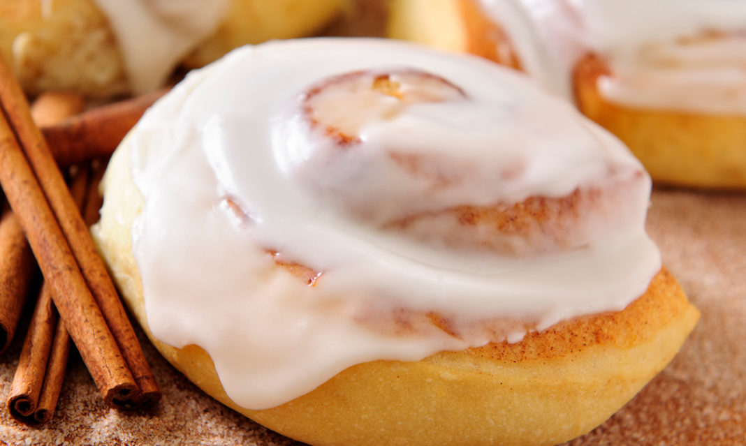 Close-up of a cinnamon roll