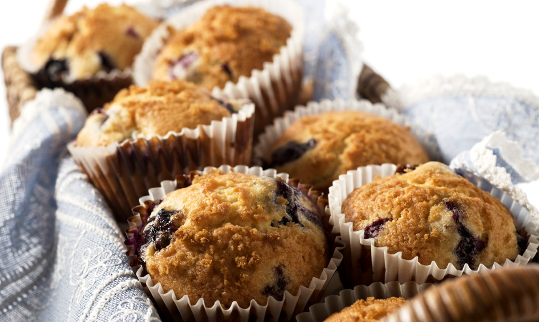 A basket of muffins