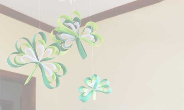 Image of paper strip shamrocks