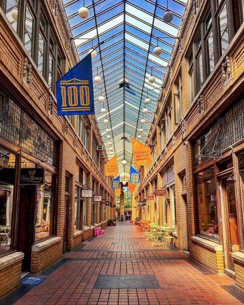 A shopping area in Ann Arbor 