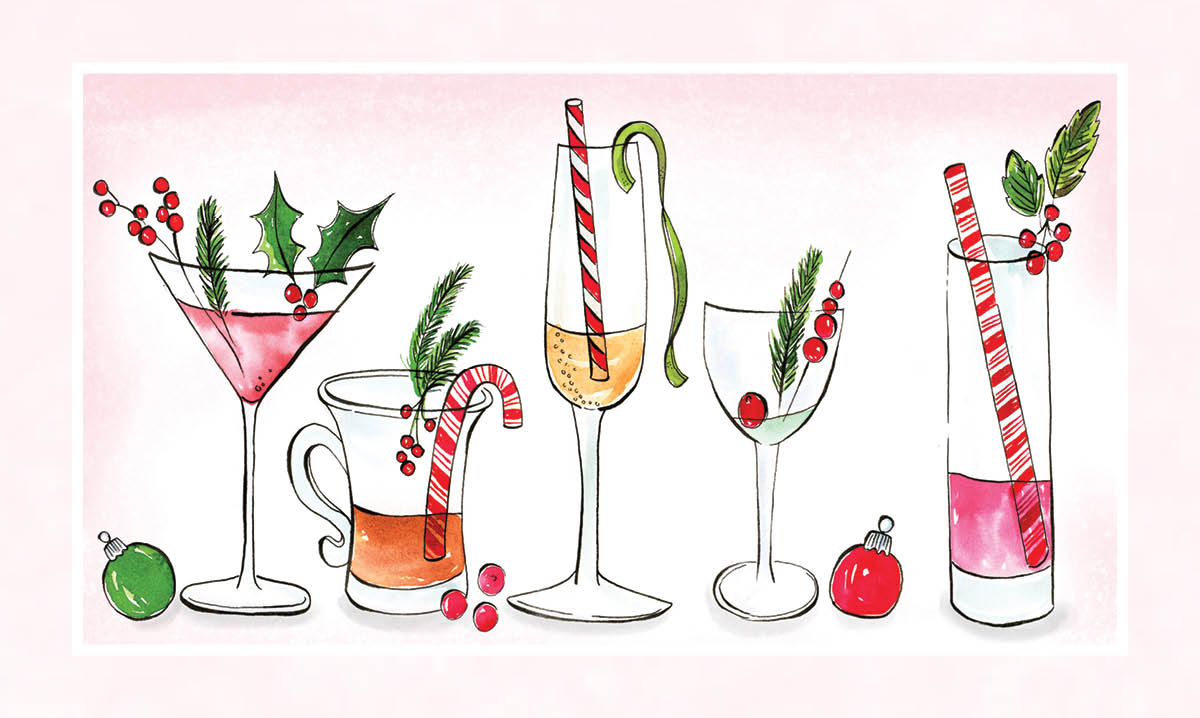 Illustrations of cocktails