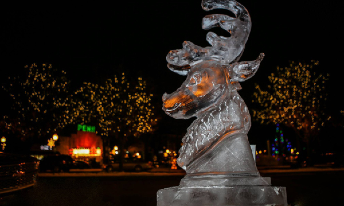 Ice sculpture at the Plymouth Ice Festival