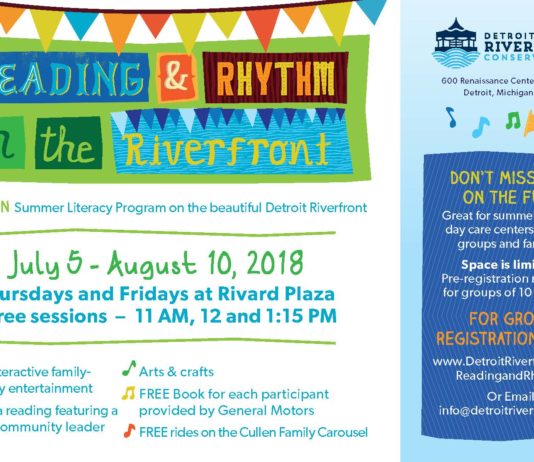 Reading & Rhythm on the Riverfront at Rivard Plaza in Detroit