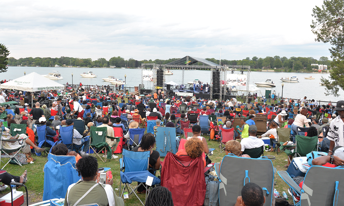 Group of people at jazz on the river in Trenton