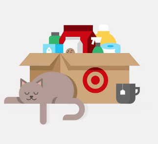 Cartoon image of a target subscription box