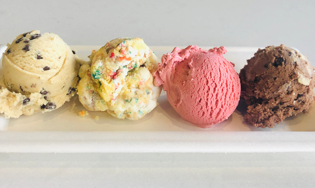 Treat Dreams Dessert Emporium Offers Yummy Fun in Ferndale Four scoops of ice cream on a plate