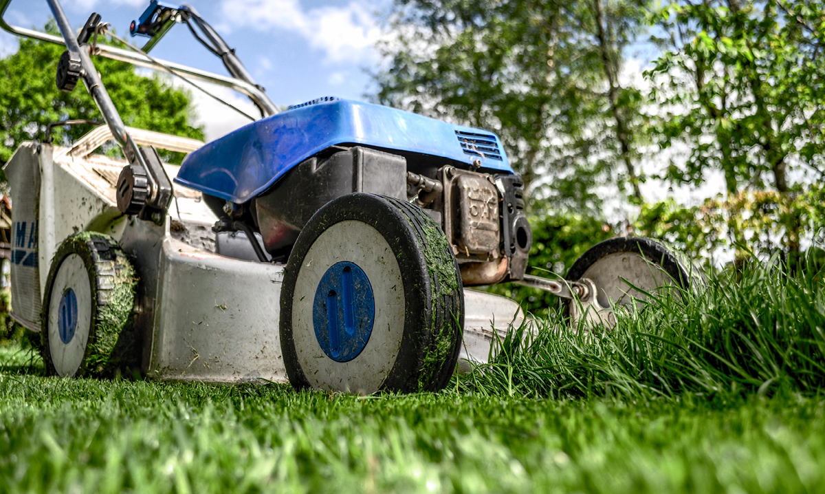 Close up of a lawnmower