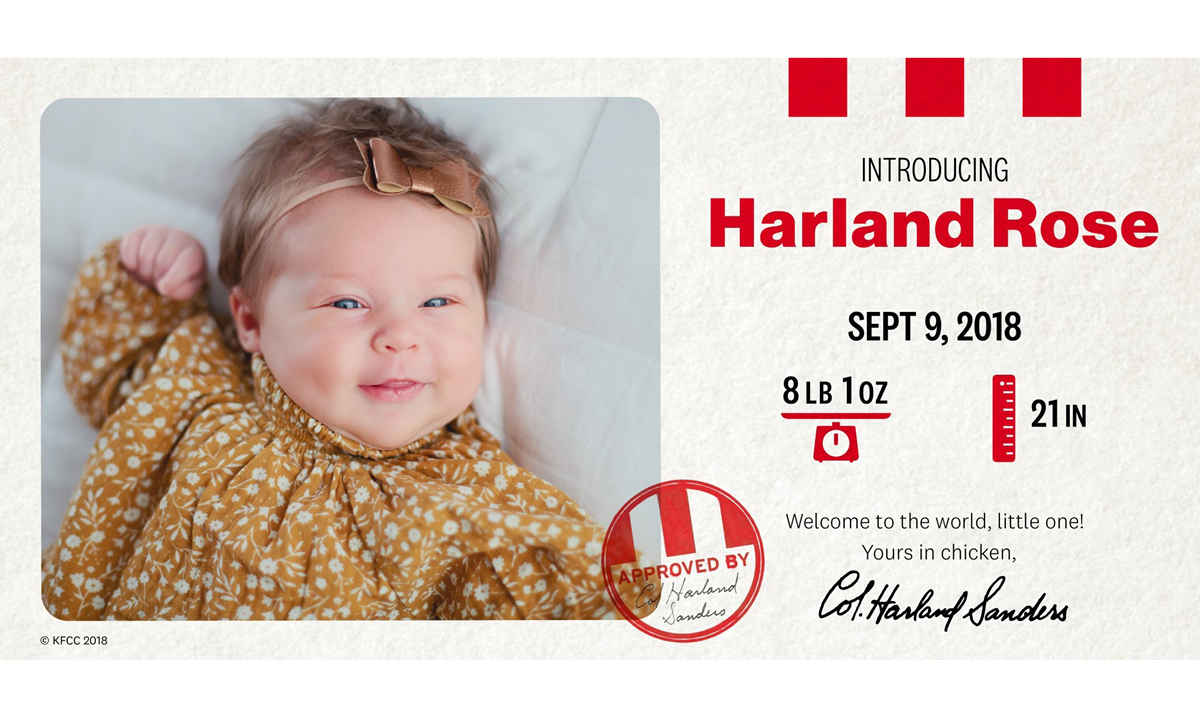 parents name baby after colonel sanders for college money