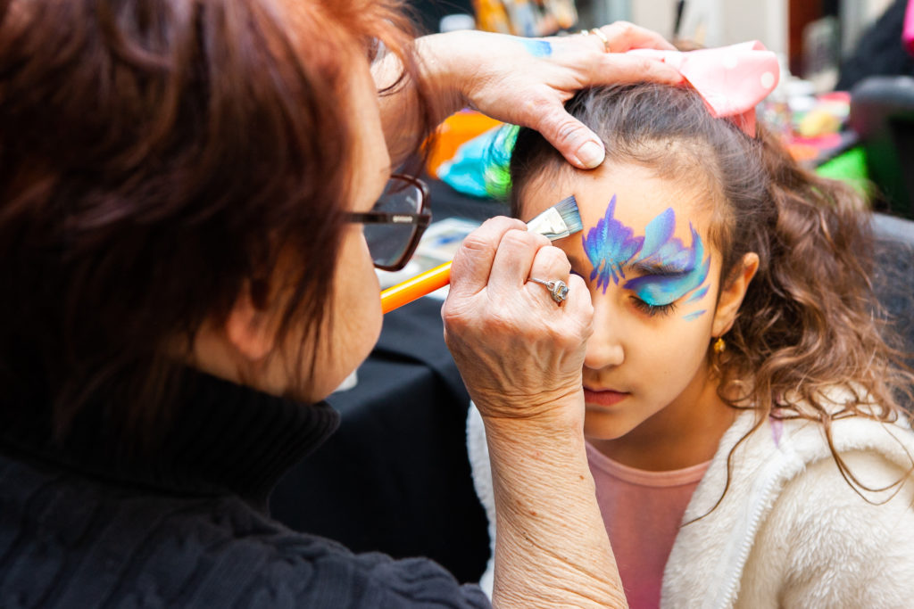 Face painting on a girl