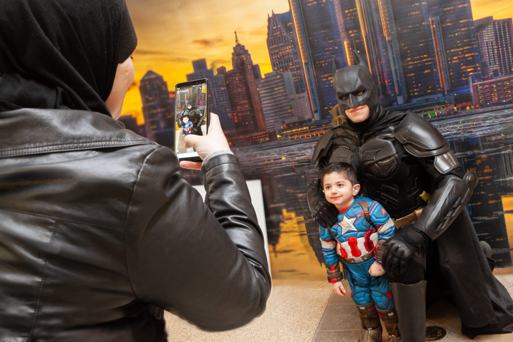 Bat Hero against backdrop