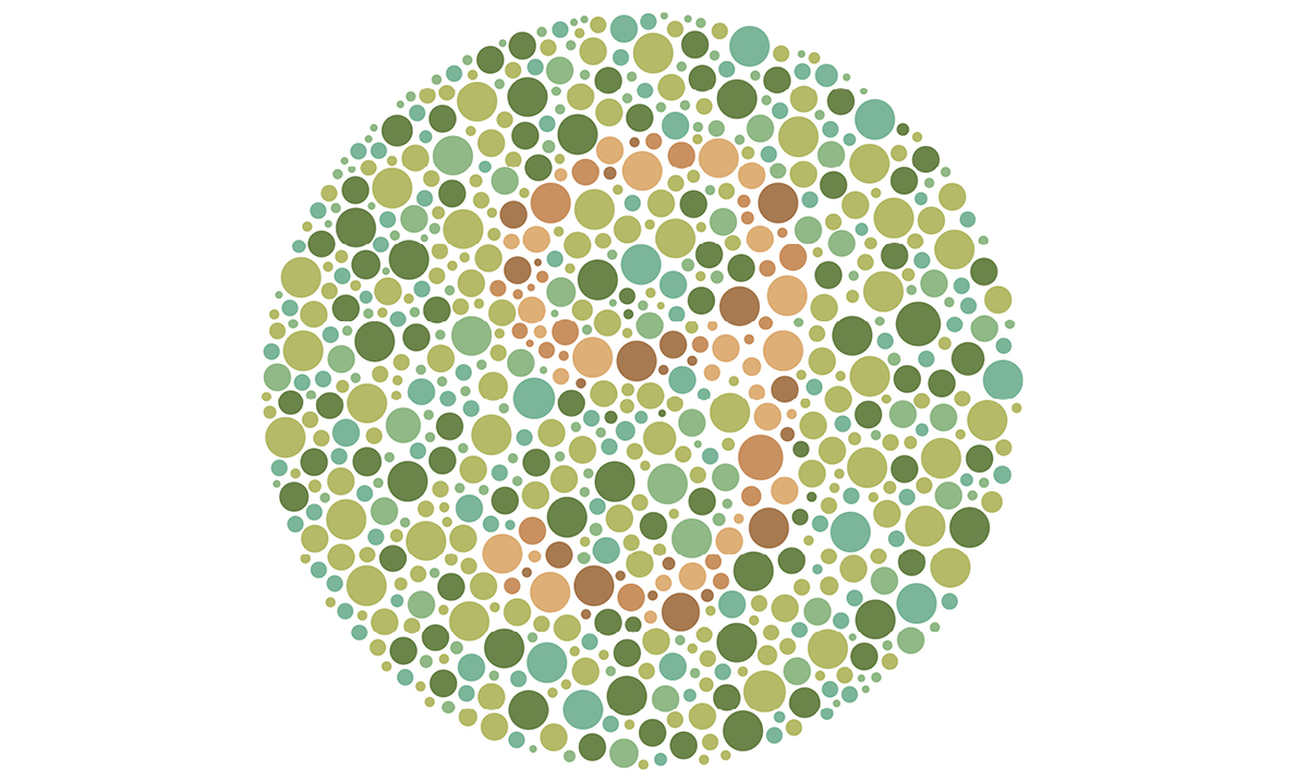 A colorblindness test on a white background