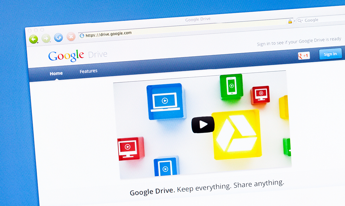 A homepage image of Google Drive, which includes Google Docs