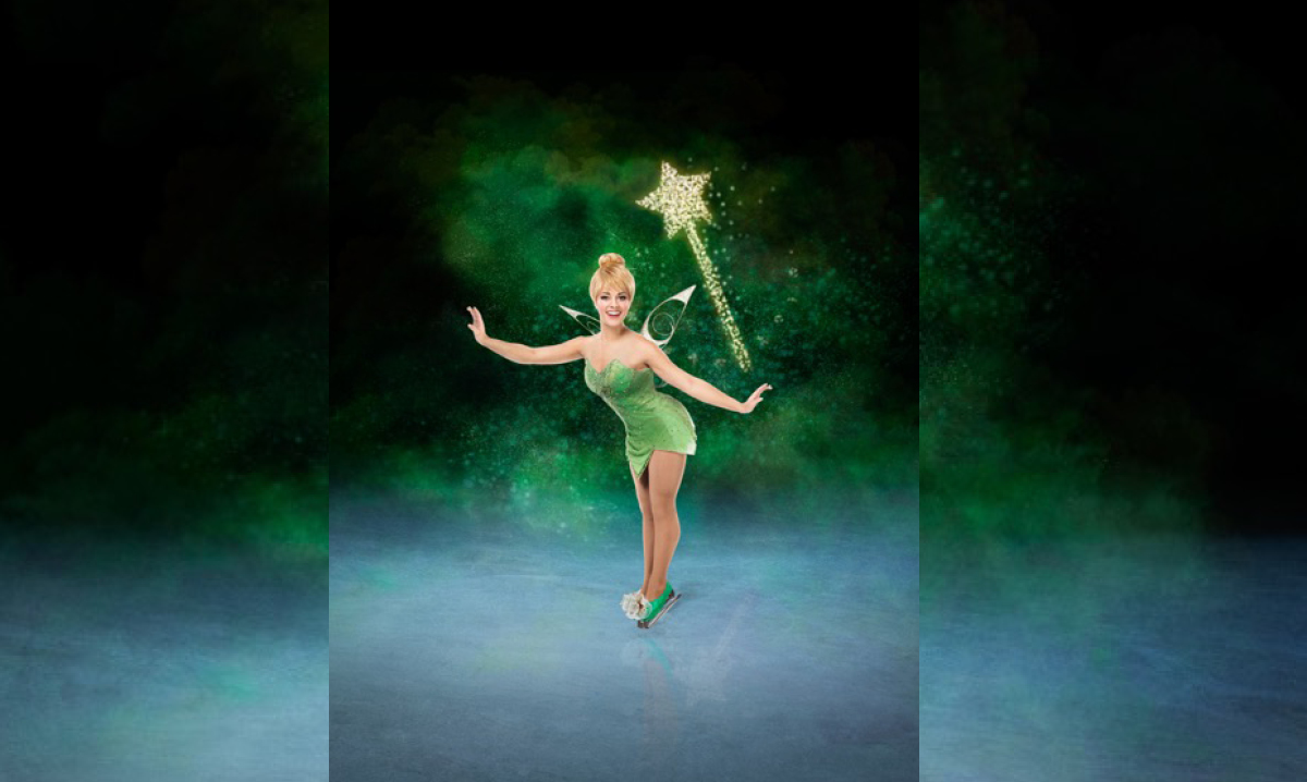 Tinker Bell standing on ice