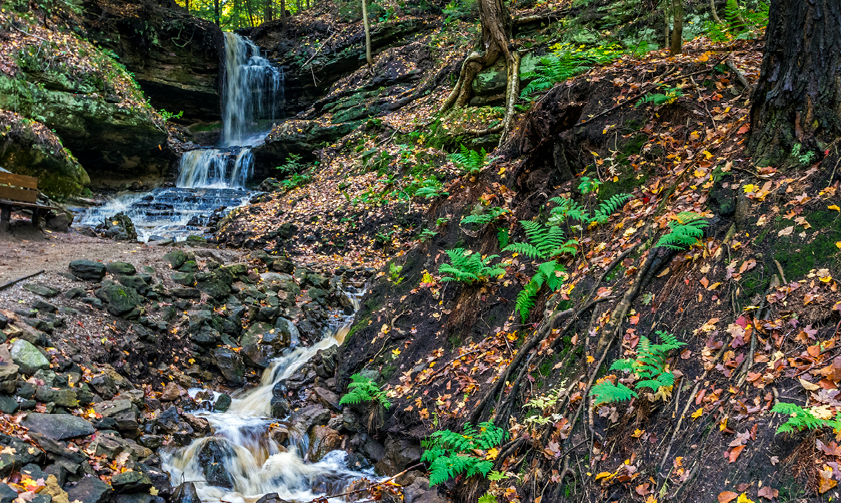Horseshoe Falls waterfall in Munising, Michigan