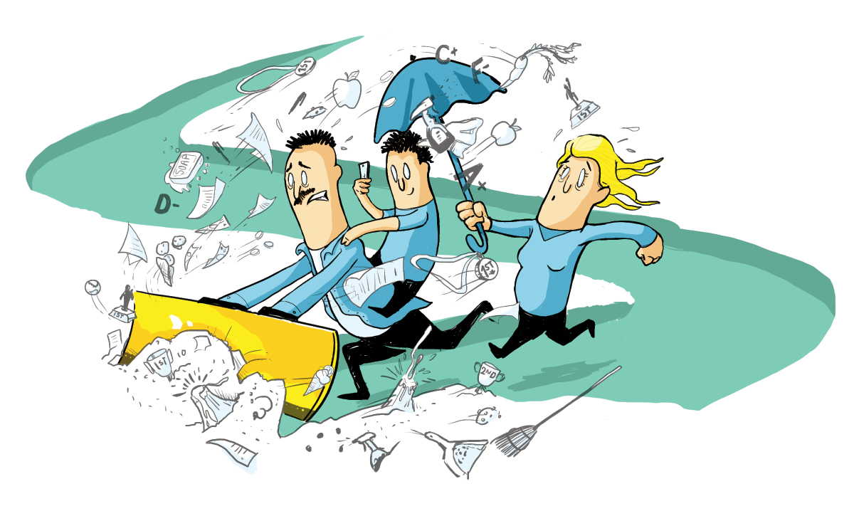 Snowplow parents clearing a path for their child