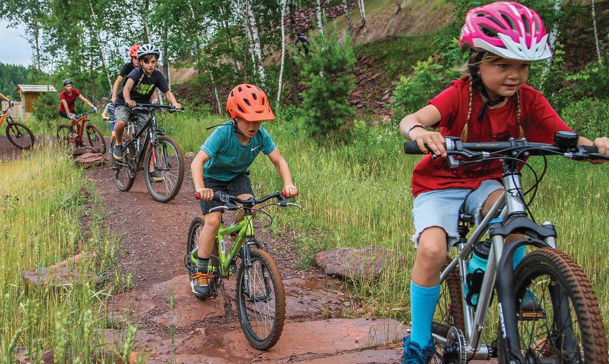 Kids riding bikes in the Cuyuna Country State Recreation Area