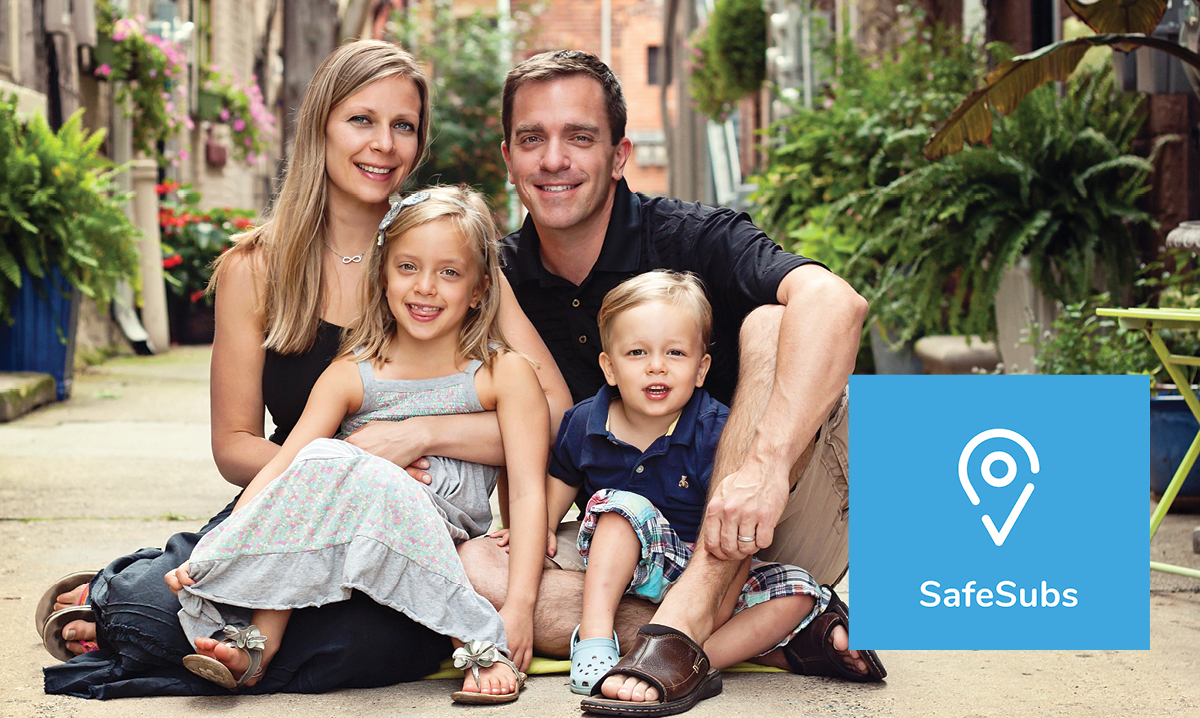 The Pagett family of Howell, including dad Chris, creator of the SafeSubs app