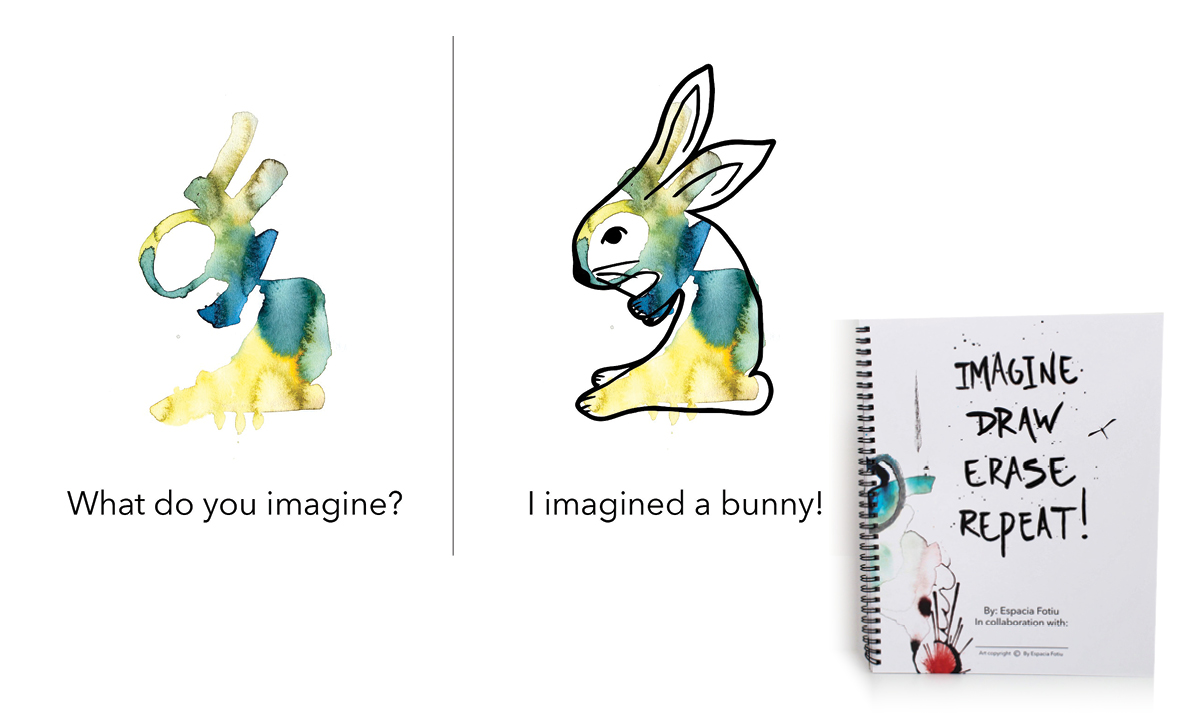 Example of imagining a bunny from an abstract shape