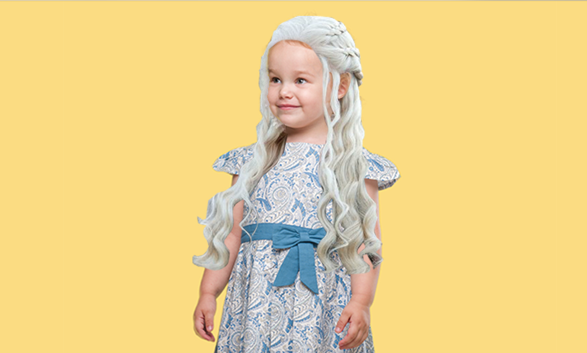 Young girl wearing a Khaleesi wig