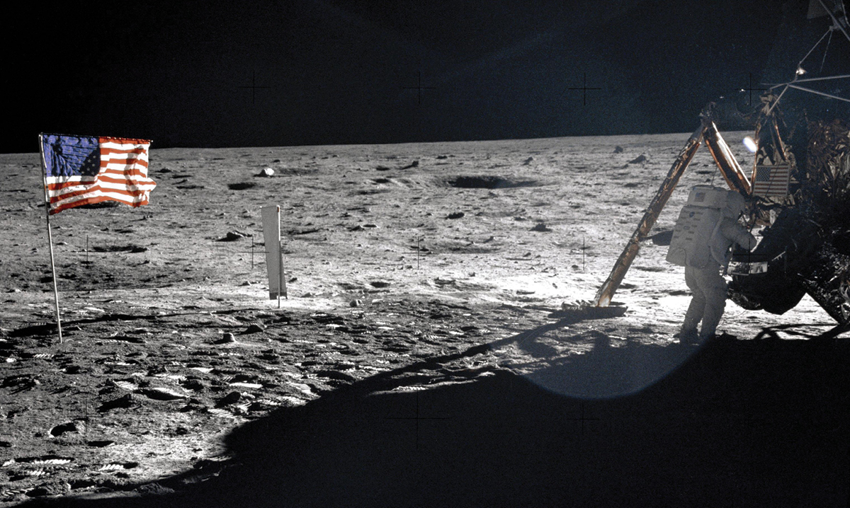 Celebrating the Apollo 11 50th Anniversary in Metro Detroit Image of the American flag on the moon
