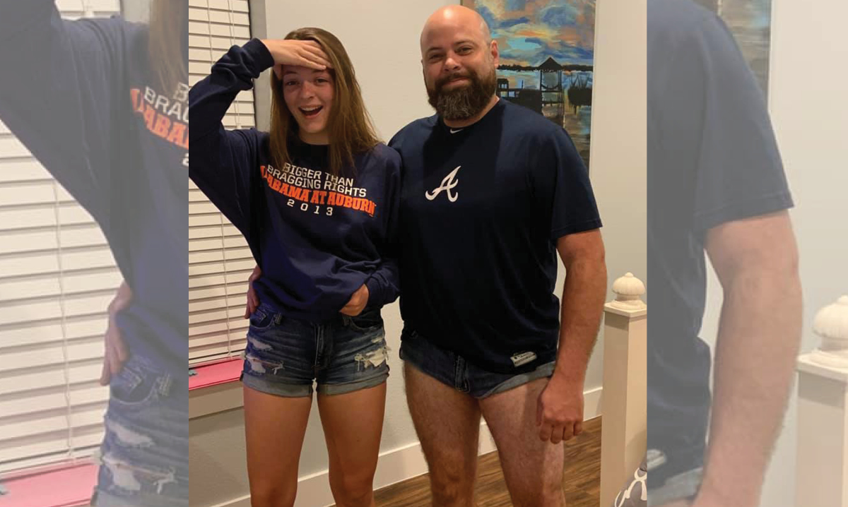 Jason Hilley and Kendall wearing short shorts