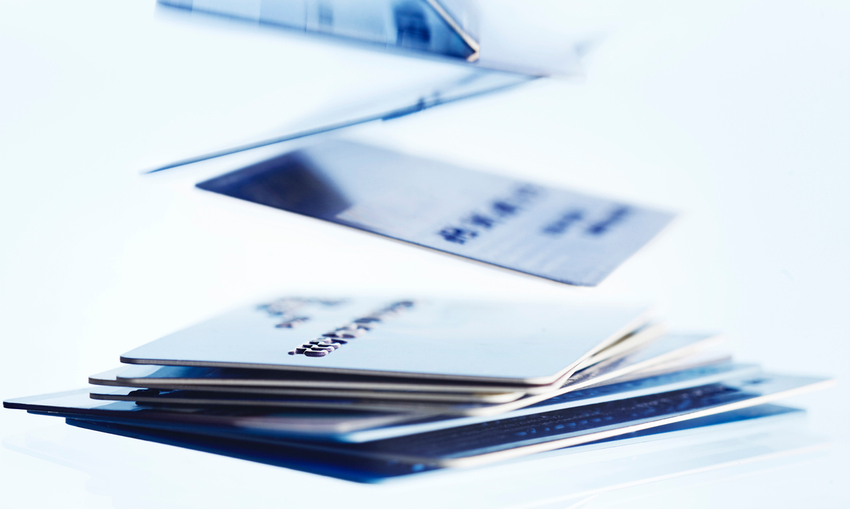 Falling credit cards