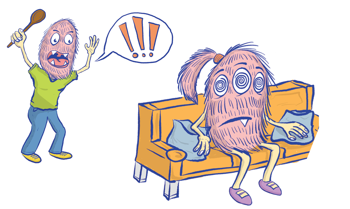 Why Teens Tune Out Nagging Parents (and How to Do Better) Pink teen monster ignoring pink yelling monster