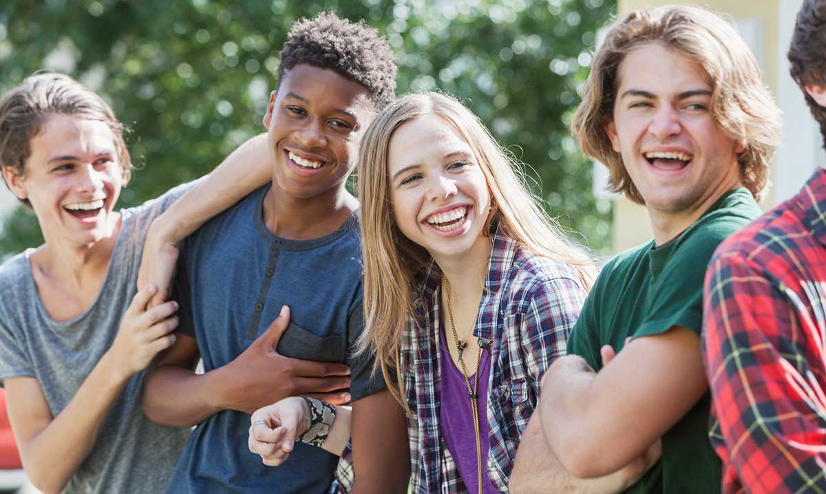 Group of teens laughing