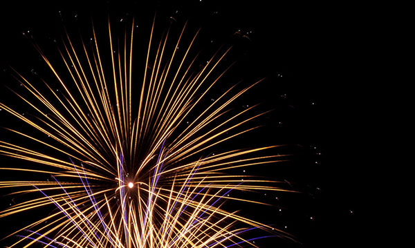 Fireworks explosion on a black background