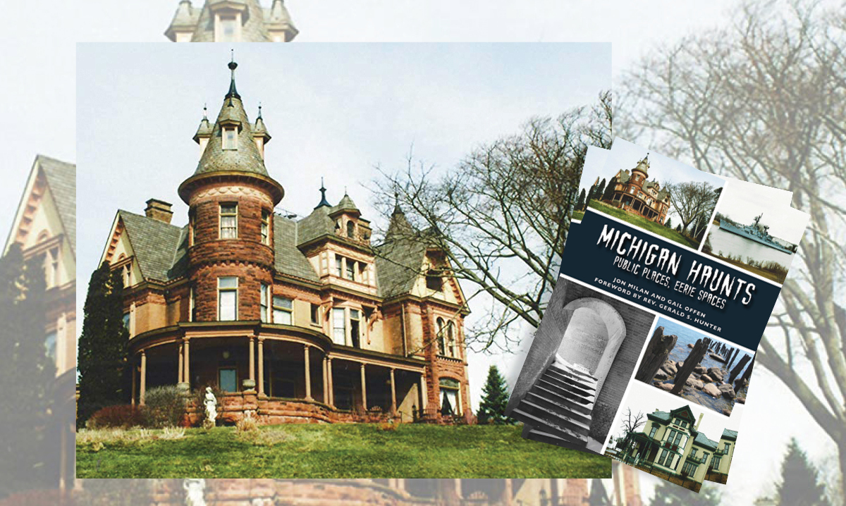 Michigan haunts book cover over a creepy looking house