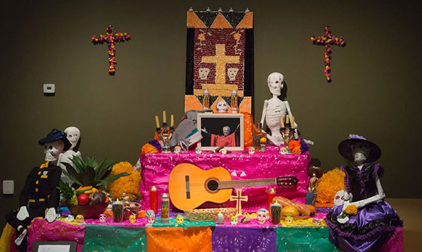 an ofrenda altar from the DIA display