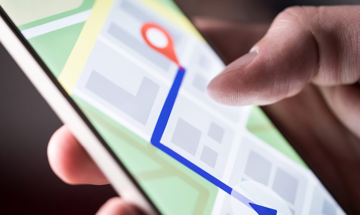 phone with map on it