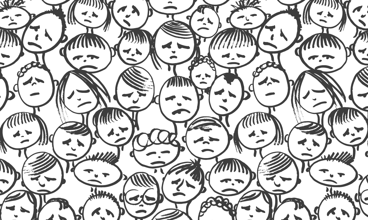 black and white illustration of children