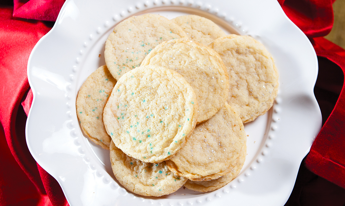 Sugar cookies on a white plate