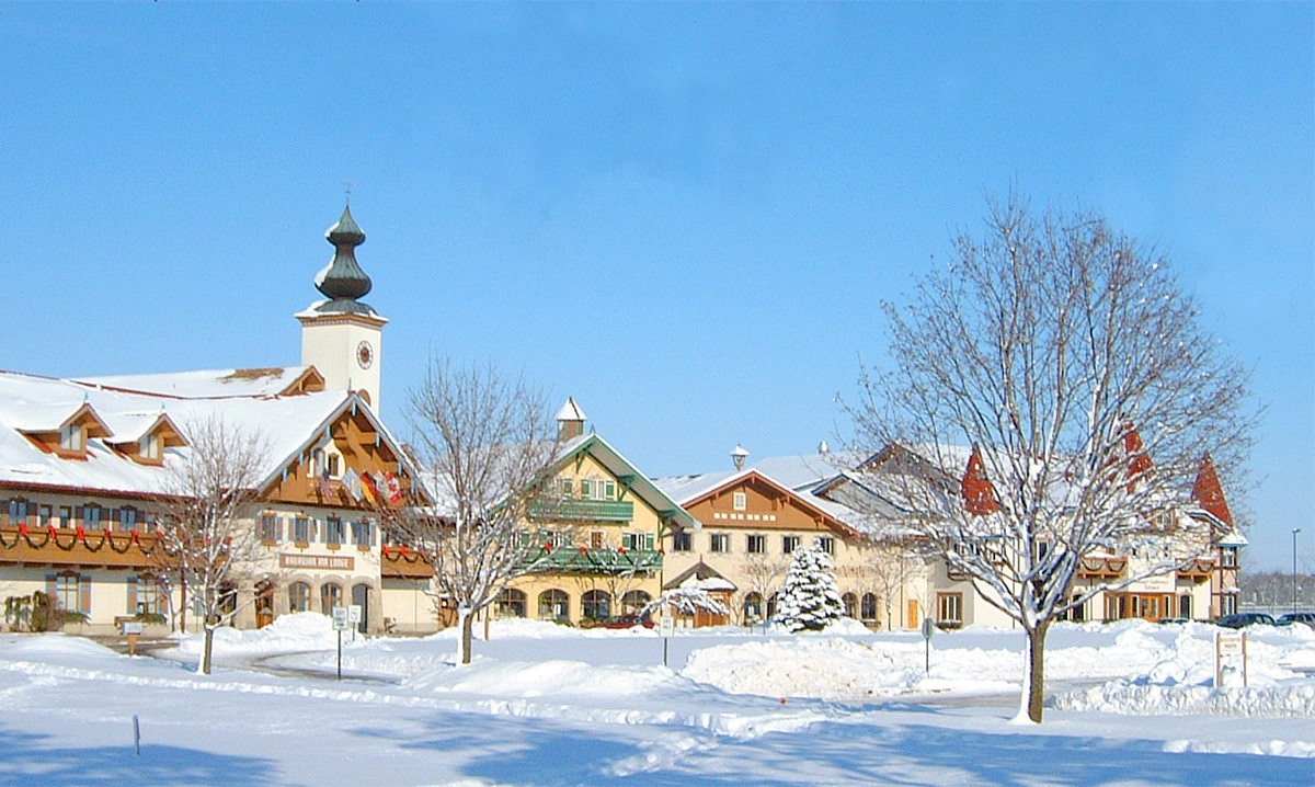 Snow covered Bavarian Inn