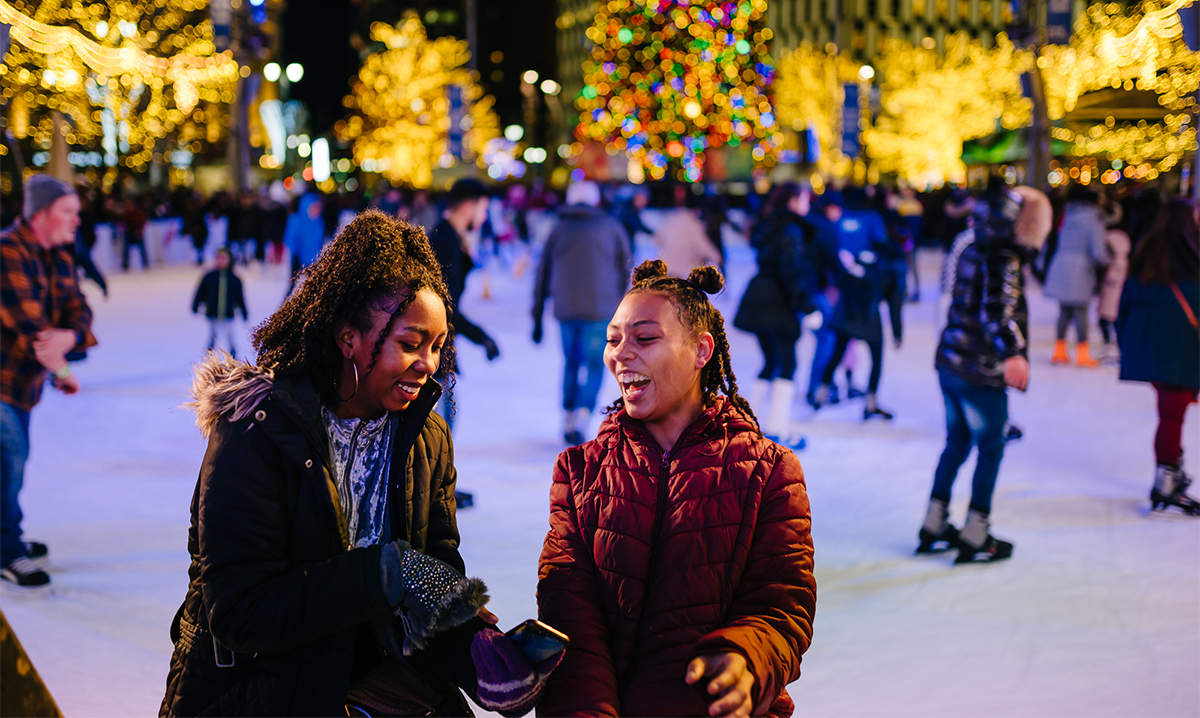 Two girls at The Frankenmuth Rink in Detroit