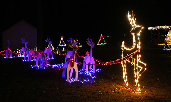 A light display at the Heritage holidays event