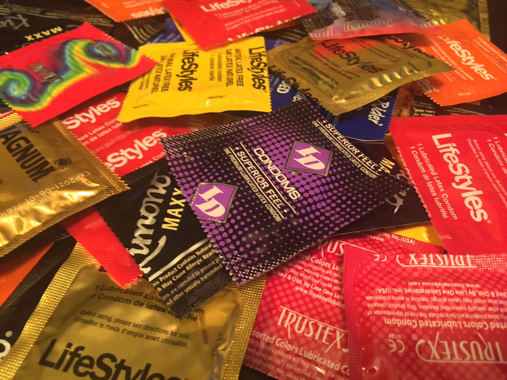 a pile of condoms