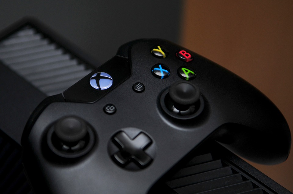 close-up of an x-box controller