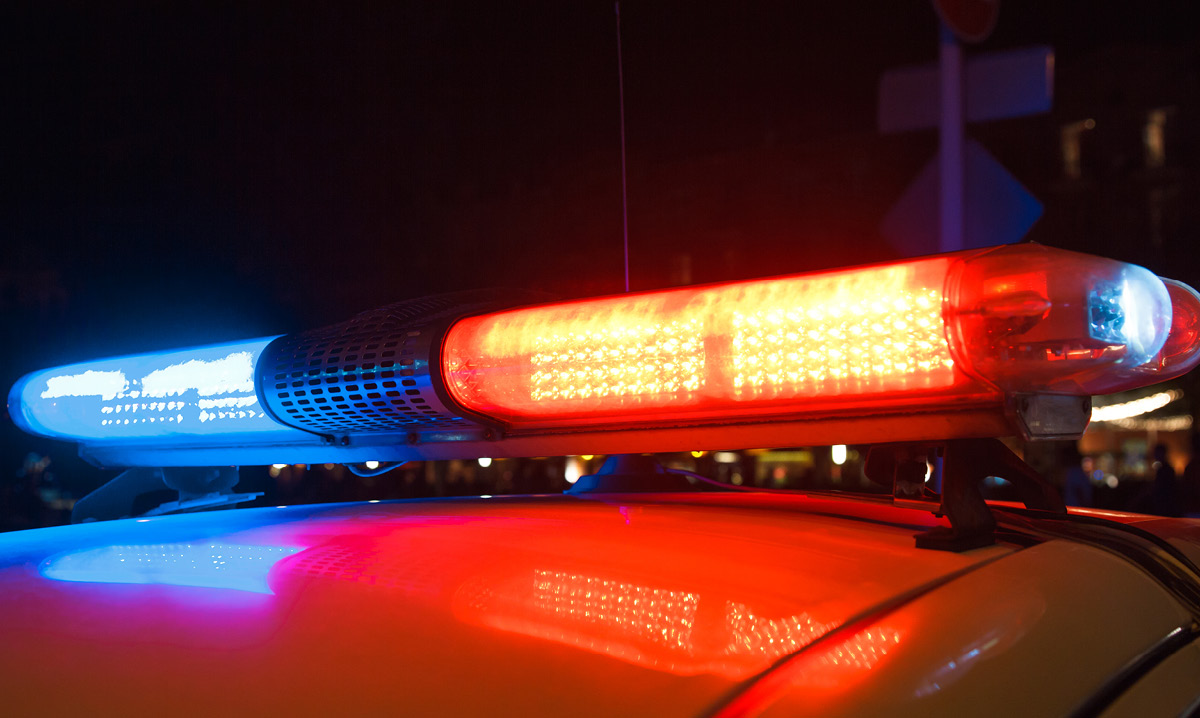 The lights of a cop car