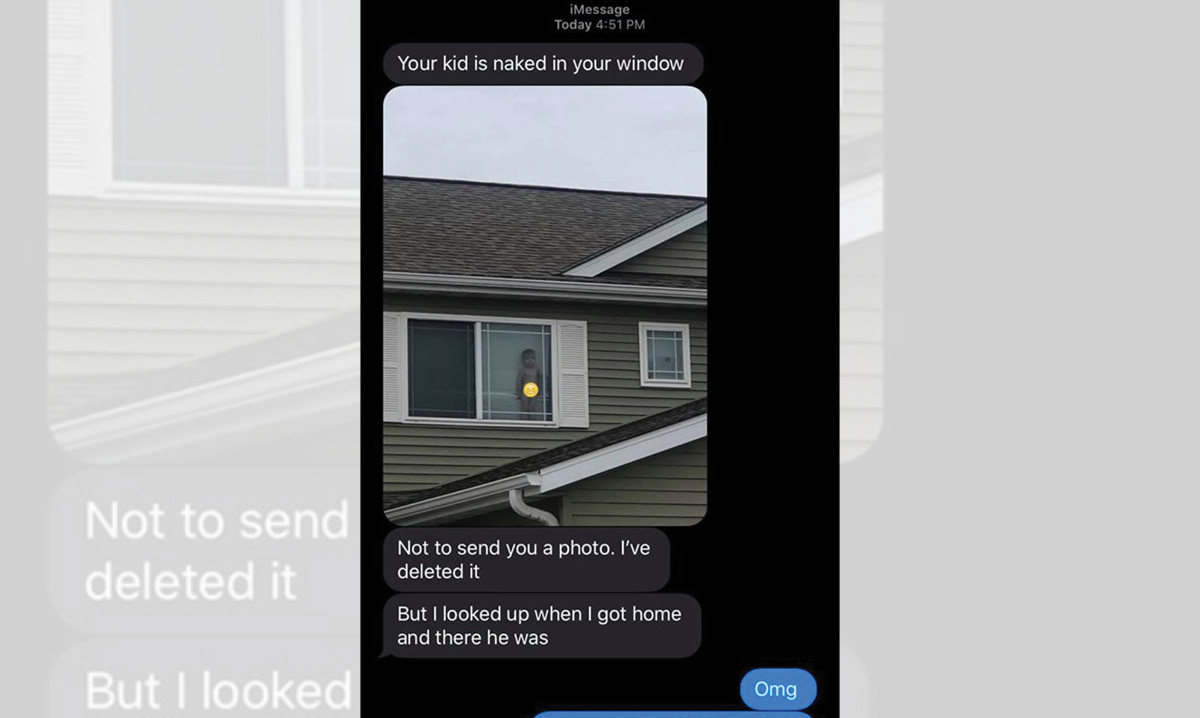 screenshot of original text message