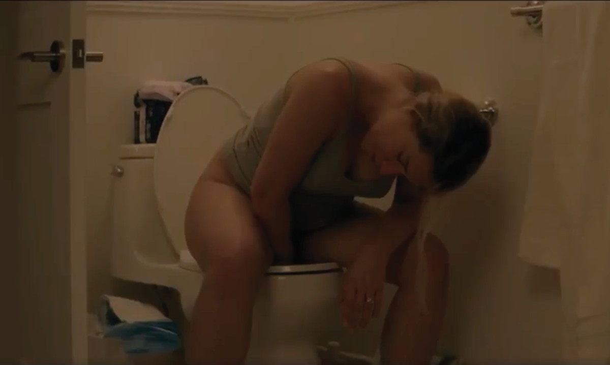 woman on the toilet