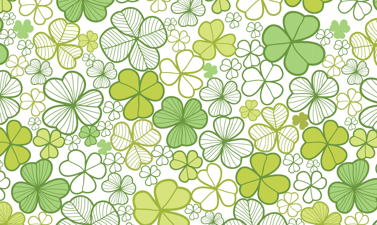 Illustration of three and four leaf clovers