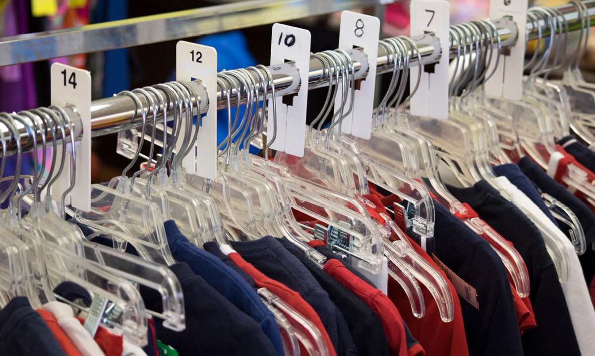 Clothing on a rack