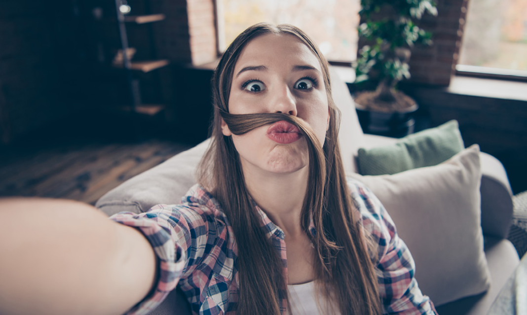 Teen girl making funny face