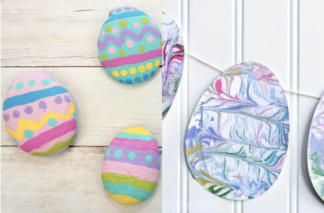 eggless Easter egg crafts on a string