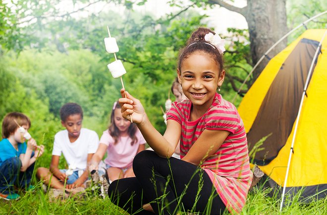 Little girl at summer camp