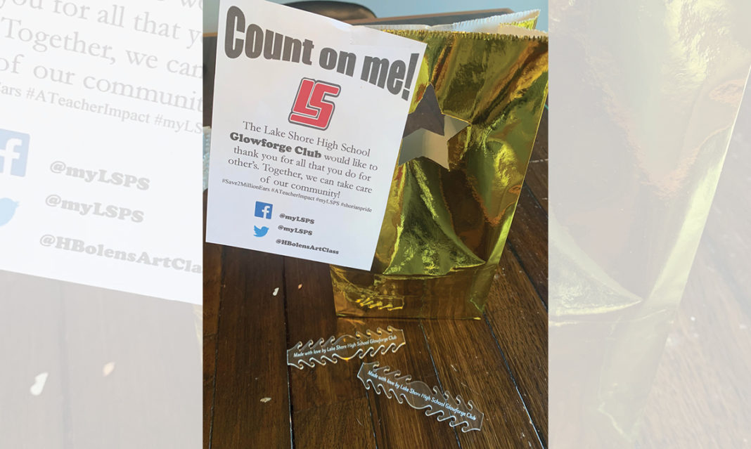 Image of Glowforge ear savers and bag they come in