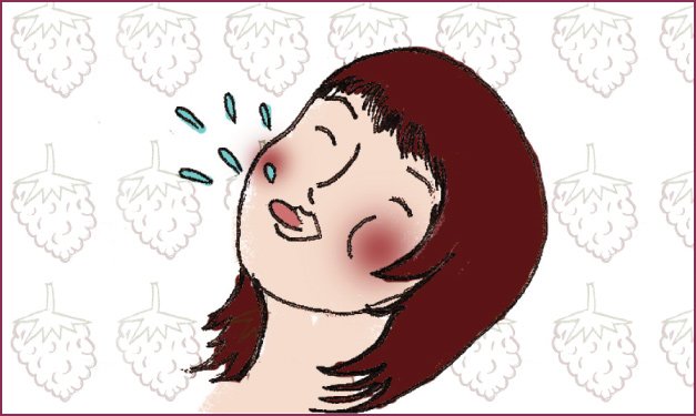 Illustration of a woman blowing raspberries