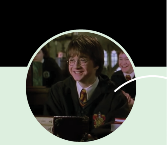Image from Harry Potter pointing to a drink